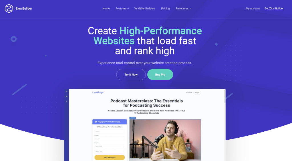 Zion page builder